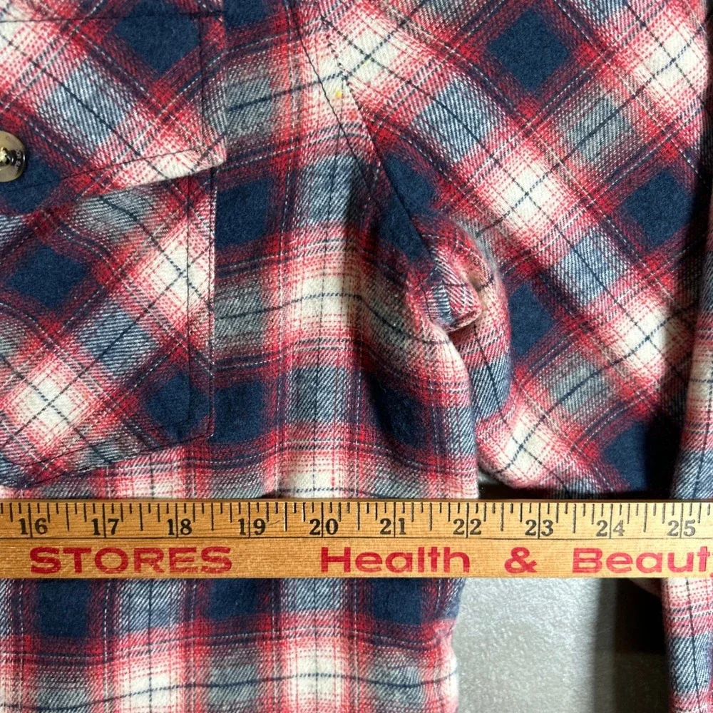 Avalanche Outdoor Supply Co Mens Medium Quilted Flannel Shirt Jacket Red Plaid